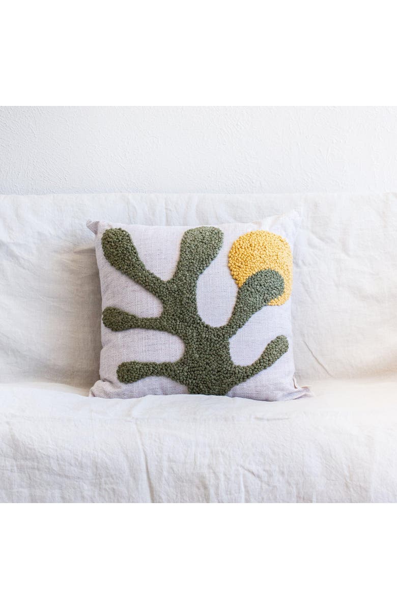 kanju Interiors Sea Kelp Throw Pillow - Square - with Insert, Main, color, Natural