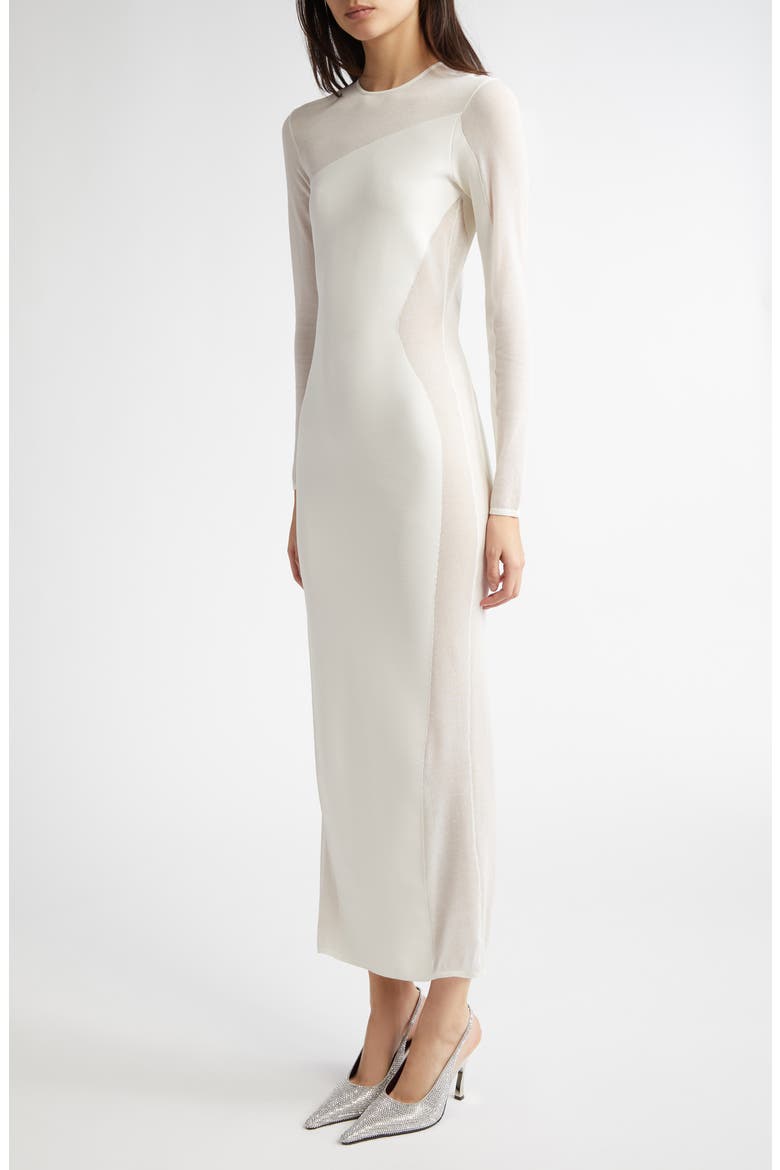 Long Sleeve Compact Knit Miracle Dress, Alternate, color, PURE WHITE