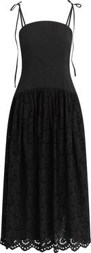 Joe's The Mara Eyelet Detail Cotton Midi Dress