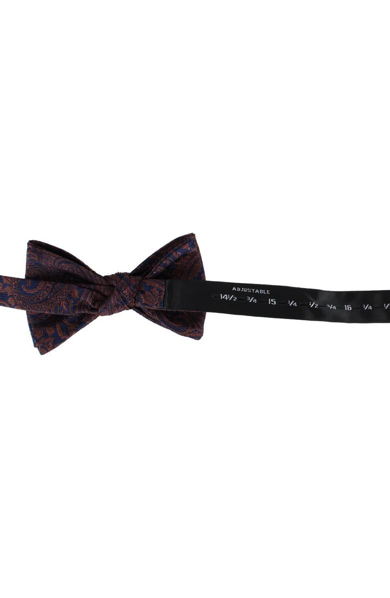Trafalgar Sobee Paisley Silk Bow Tie, Alternate, color, Brown
