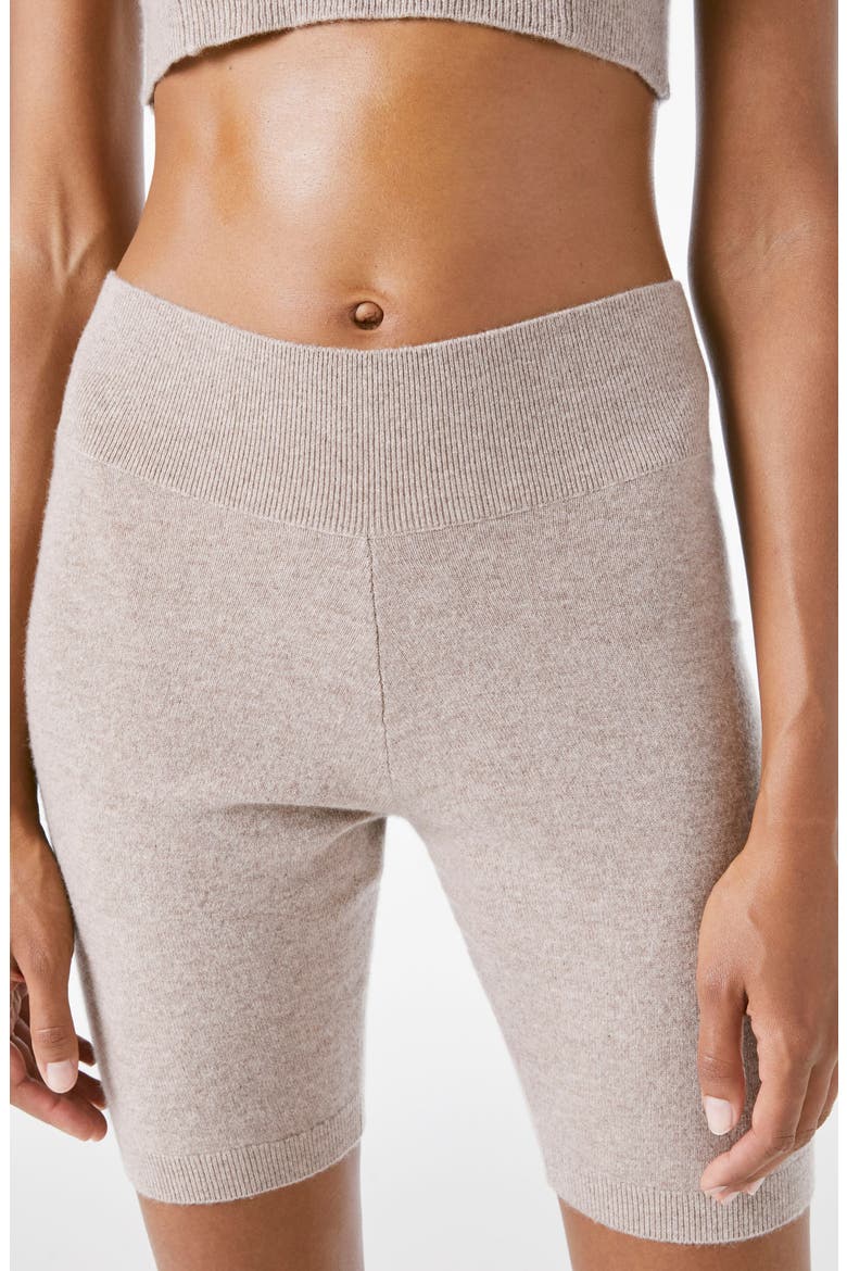 Cashmere Bike Shorts, Main, color, MUSHROOM HEATHER
