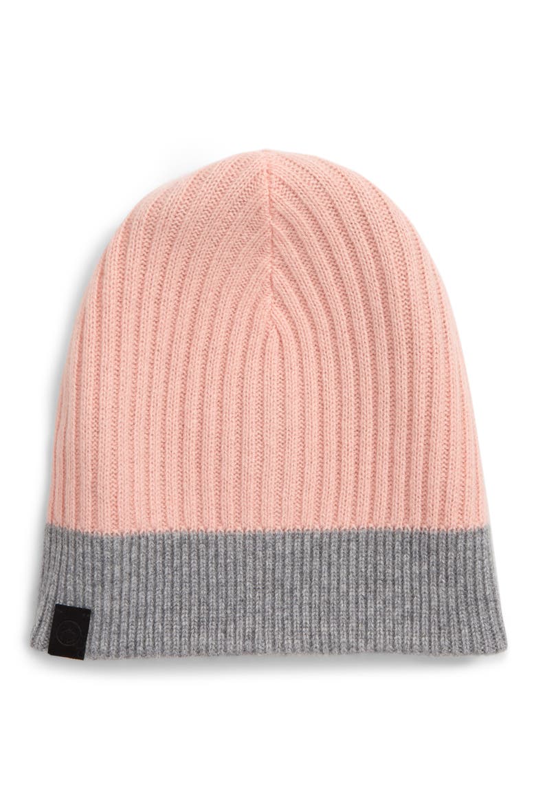 Ace Reversible Cashmere Beanie, Alternate, color, HEATHER GREY
