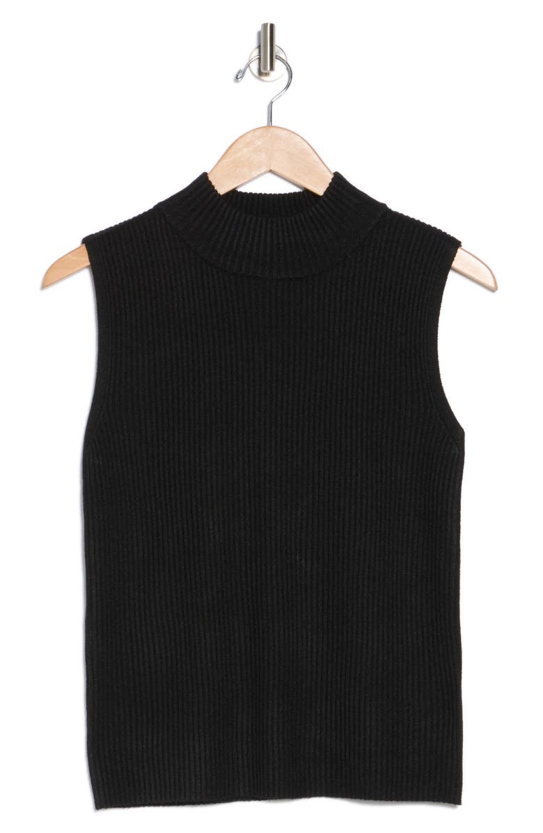 Halogen<sup>®</sup> Mock Neck Sleeveless Rib Top, Alternate, color, Rich Black