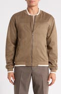 JASPER CLAY Faux Suede Bomber Jacket