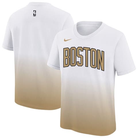 Youth Nike White/Gold Boston Celtics 2025/26 City Edition Max90 T-Shirt