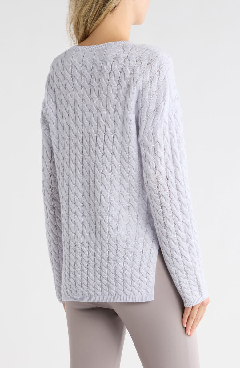 Theory Kareina Cable Stitch Wool Blend Sweater, Alternate, color, Silver