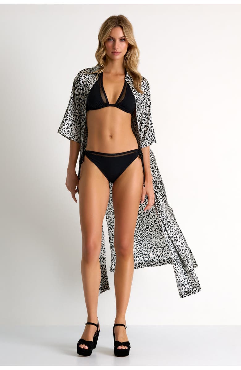 SHAN Grid mesh triangle bikini top, Alternate, color, Black