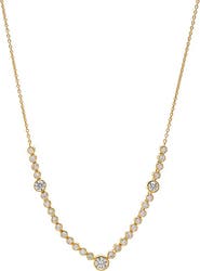 BY ADINA EDEN Lab Grown Diamond Bezel Round Center Tennis Necklace