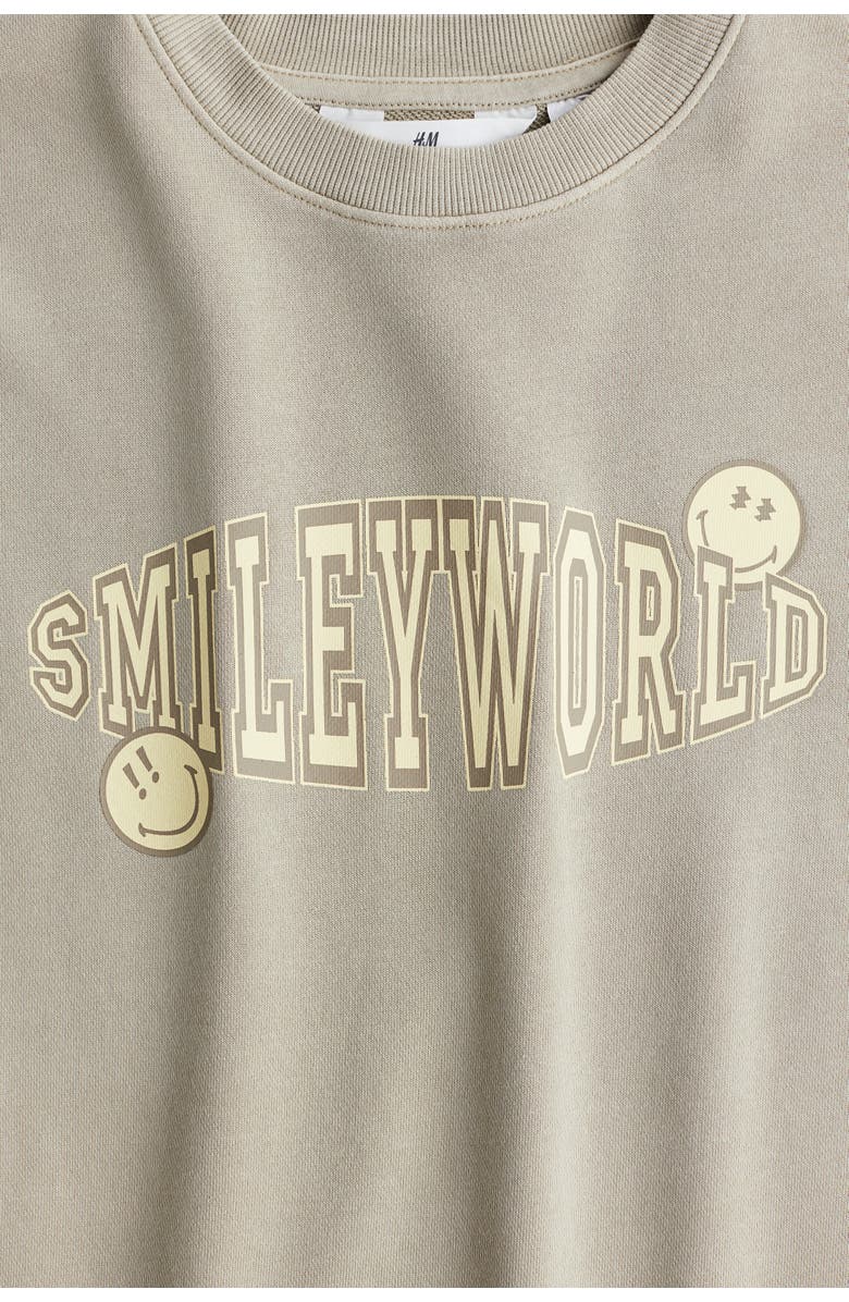 H&M Print-motif T-shirt, Alternate, color, Beige/Smileyworld®