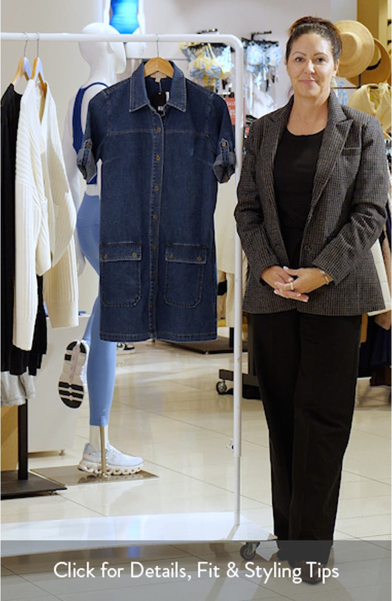 Eliza Denim Mini Shirtdress, sales video thumbnail