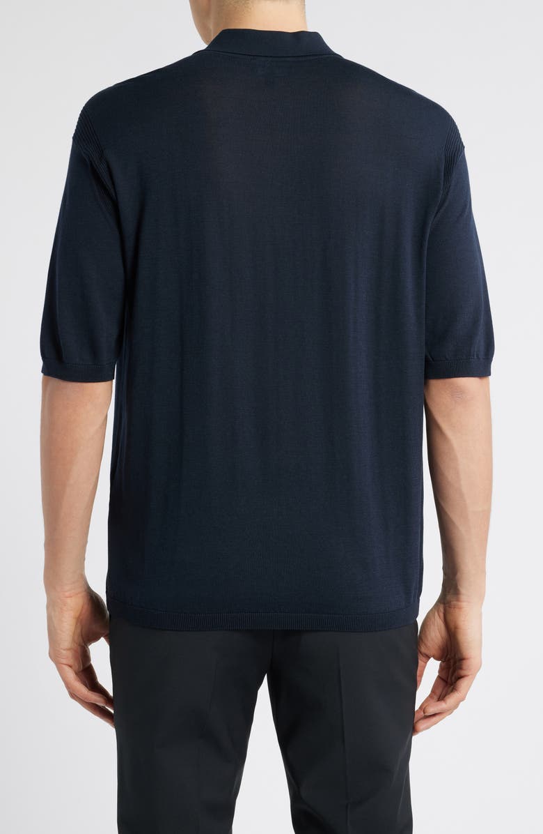 Emporio Armani Quarter Zip Polo, Alternate, color, Solid Blue Navy