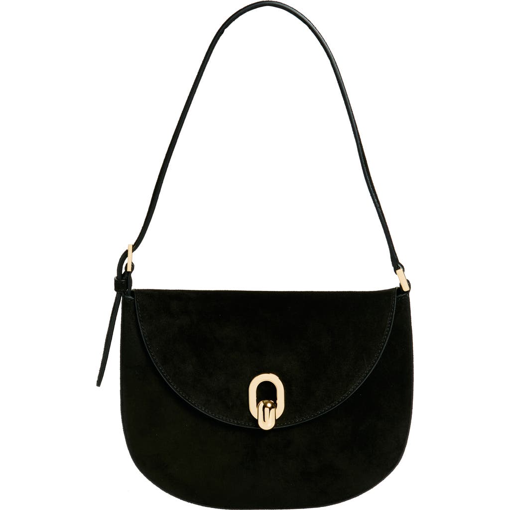 Savette Tondo Suede Hobo Bag In Black