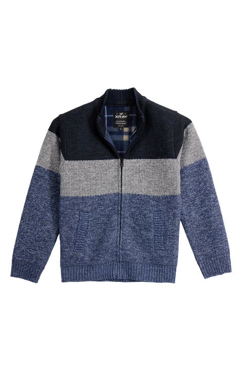 Kids' Colorblock Full Zip Sweater (Big Kid)