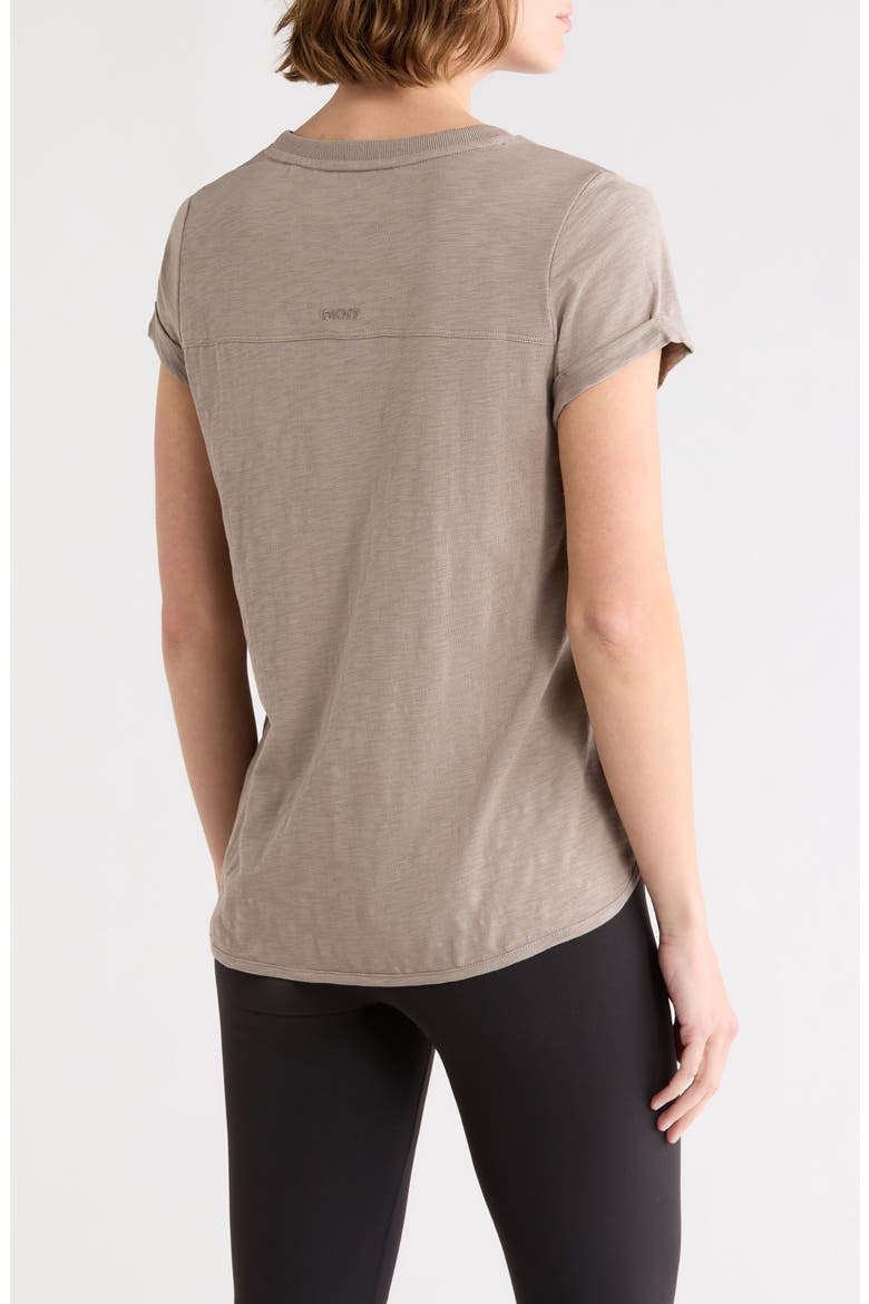 Roll Sleeve Cotton Blend T-Shirt, Alternate, color, MUSHROOM