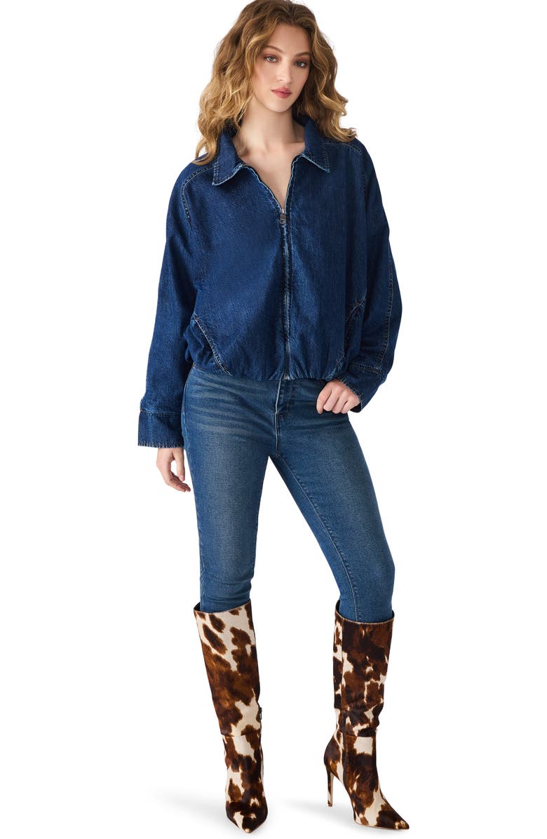 Steve Madden Mackey Denim Jacket, Alternate, color, Midnight Blue