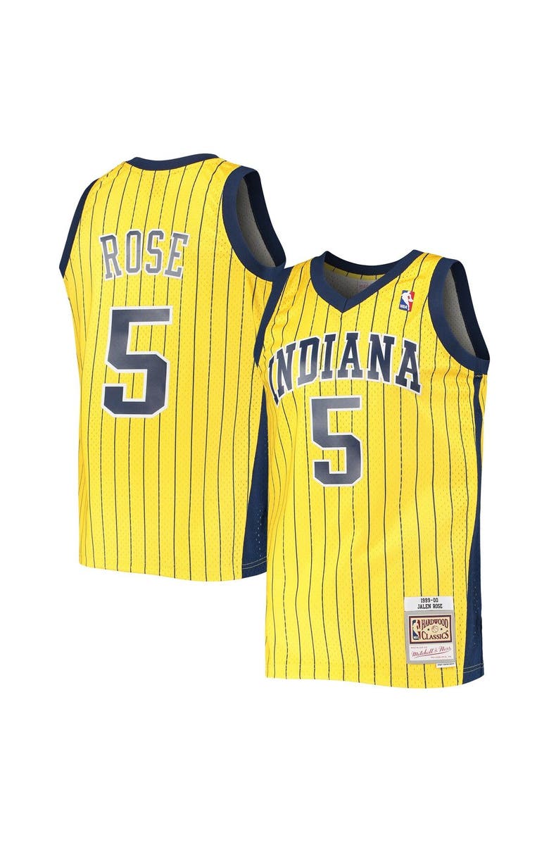 Mitchell & Ness Men's Mitchell & Ness Jalen Rose Gold Indiana Pacers 1999-00 Hardwood Classics Swingman Jersey, Alternate, color, 