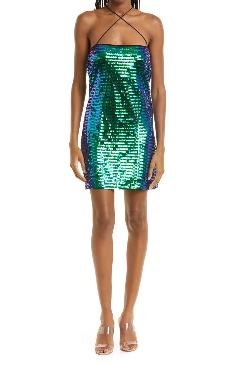 Stine Goya Acanthus Sequin Minidress, Main, color, 