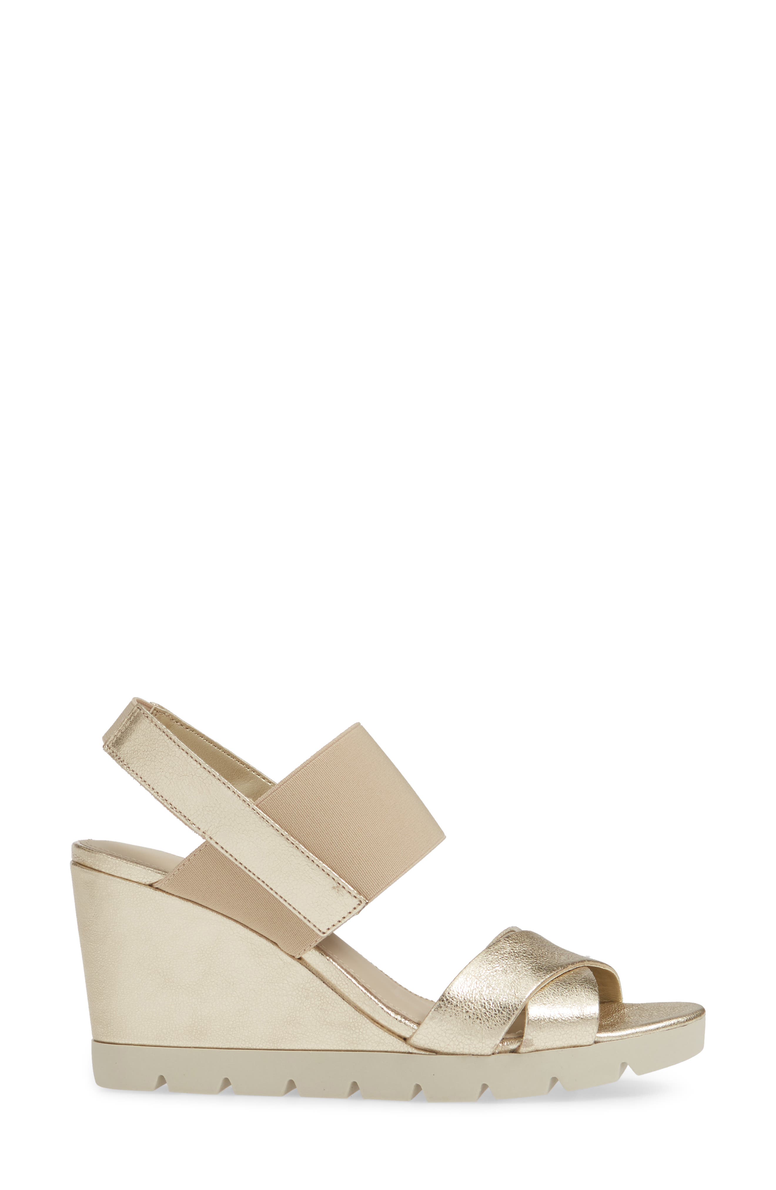 Get Over It Wedge Sandal, Alternate, color, GOLD CRINKLED LEATHER