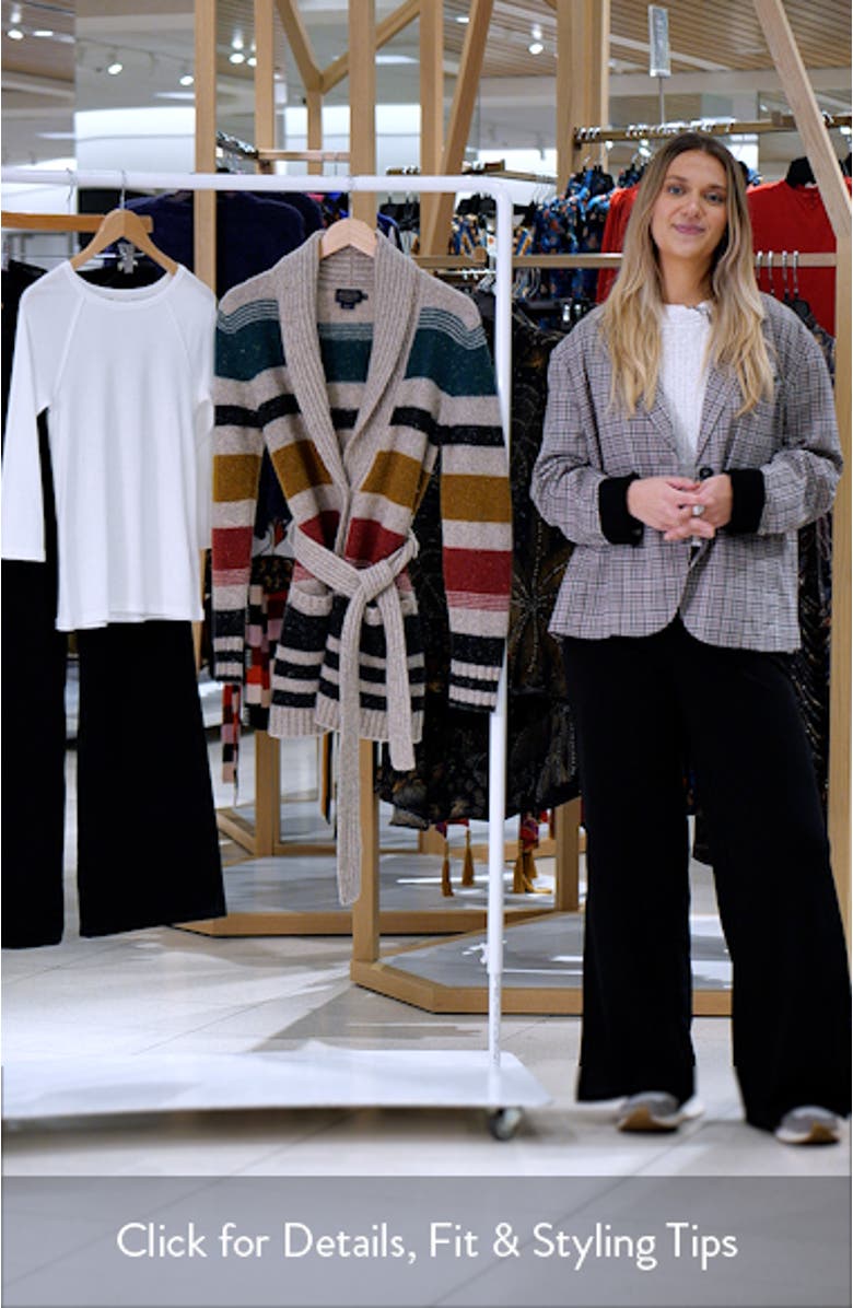 Camp Stripe Lambswool Blend Wrap Cardigan, sales video thumbnail