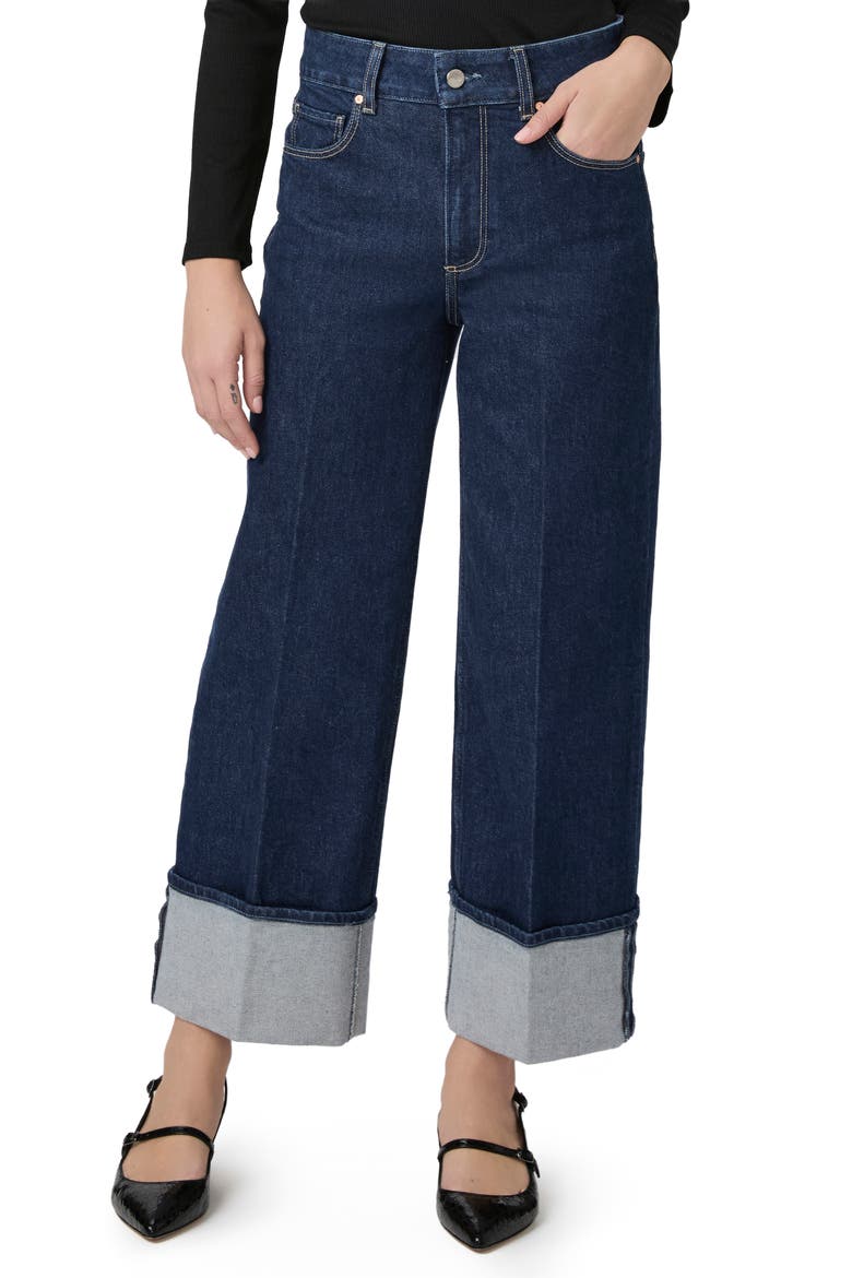 Sasha Cuffed High Waist Ankle Wide Leg Jeans, Main, color, CASA