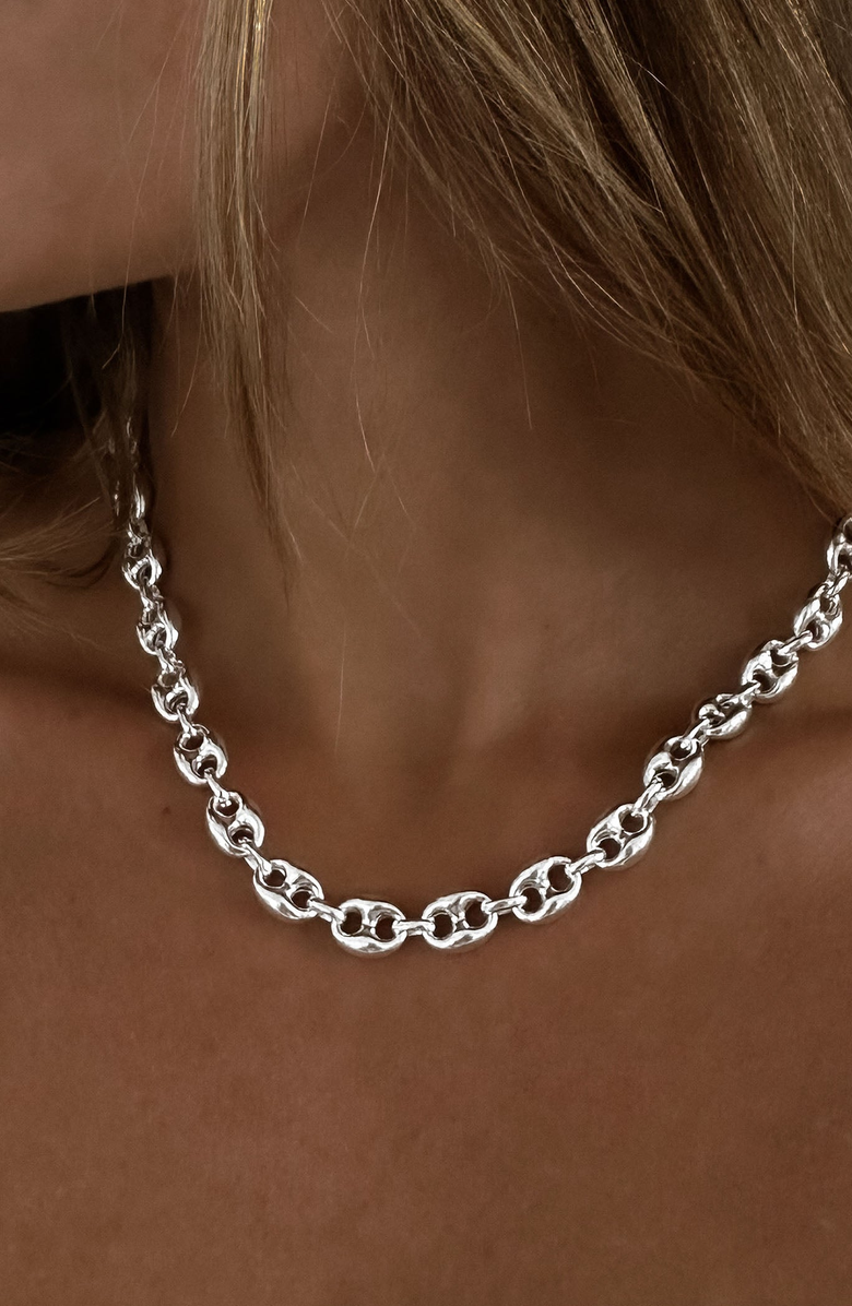 Kinn Puffed Mariner Chain Necklace, Alternate, color, Silver