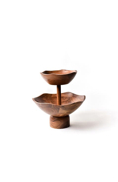 Fundamental Wood 2-Tiered Bowl
