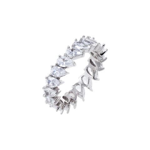 Curved CZ Multi Pear Eternity Ring