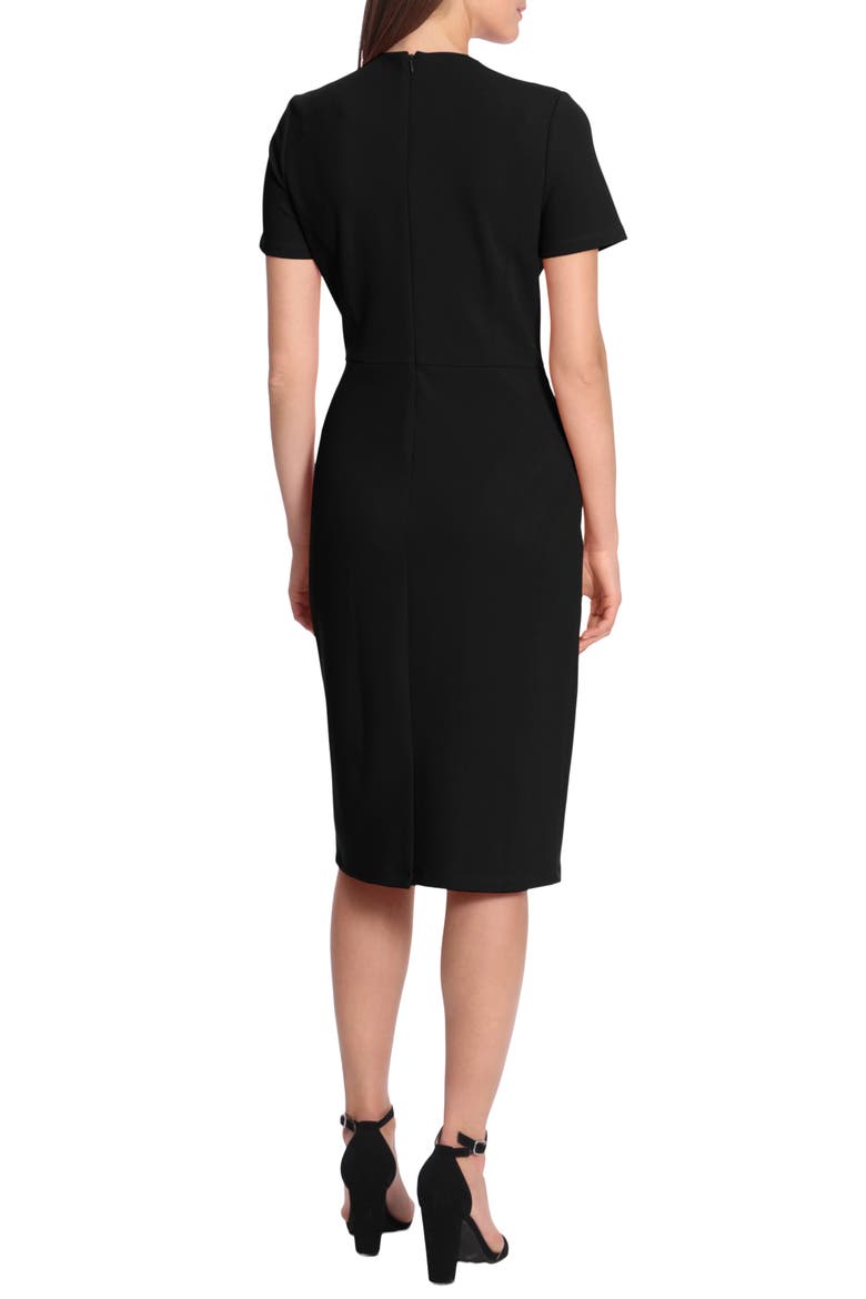 Surplice Short Sleeve Sheath Dress, Alternate, color, BLACK