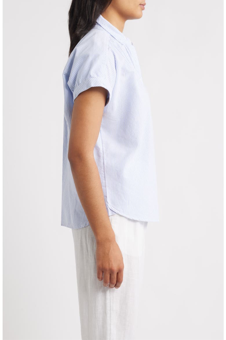 Jamie Stripe Short Sleeve Cotton Shirt, Alternate, color, STUDIO BLUE