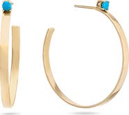 LANA Sunrise 14K Gold Turquoise Hoop Earrings
