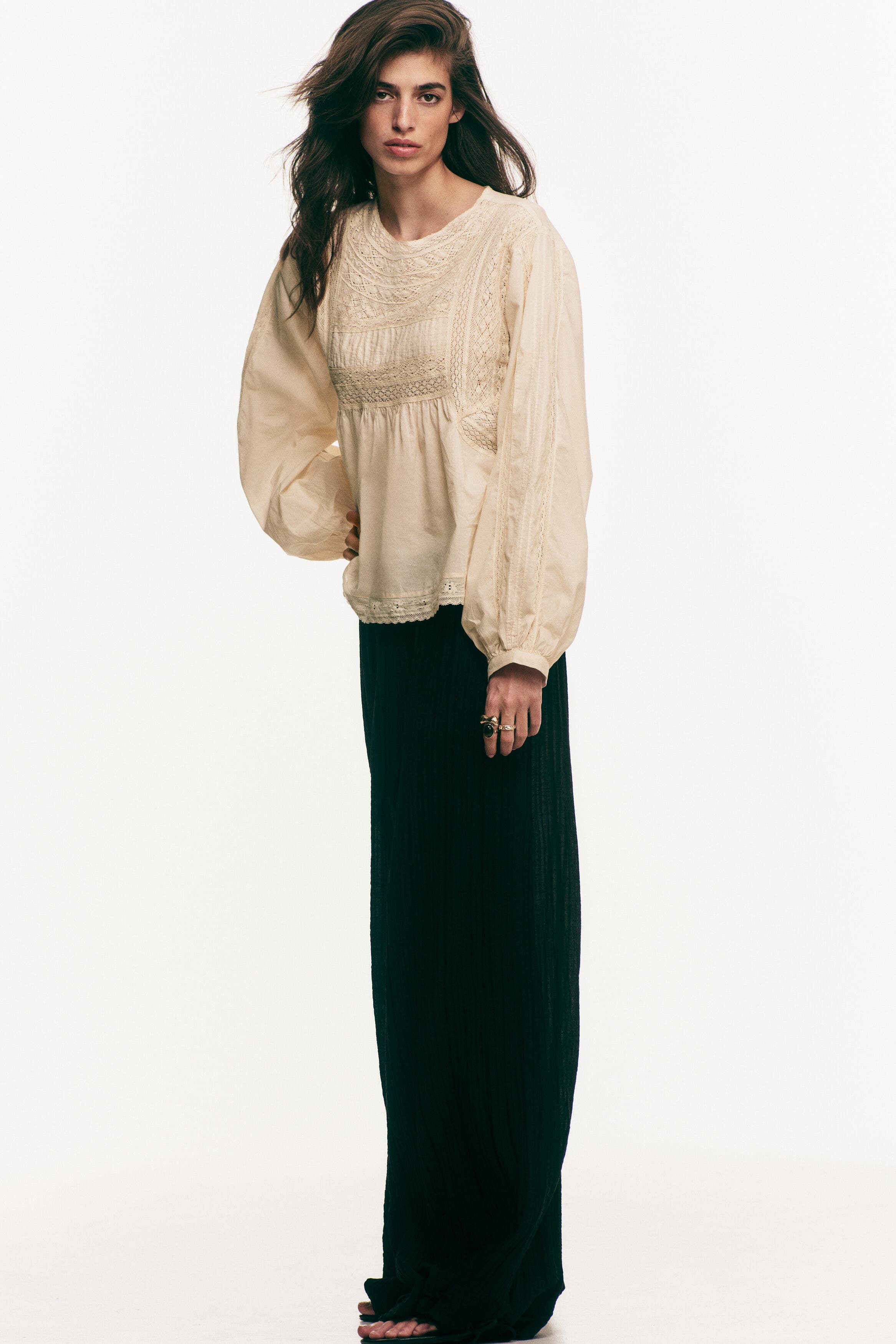 Lace-inset Cotton Blouse - image 2