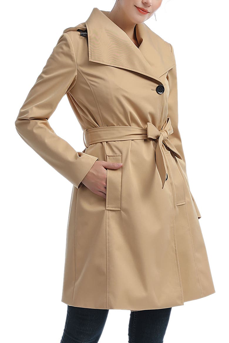 Elsa  Hooded Trench Coat, Alternate, color, Tan