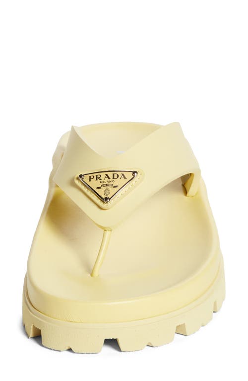 Prada Lug Sole Flip Flop In Neutral