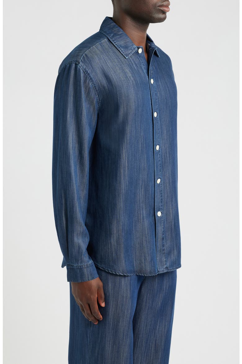 Featherweight Denim Button-Up Shirt, Alternate, color, DARK WASH 1