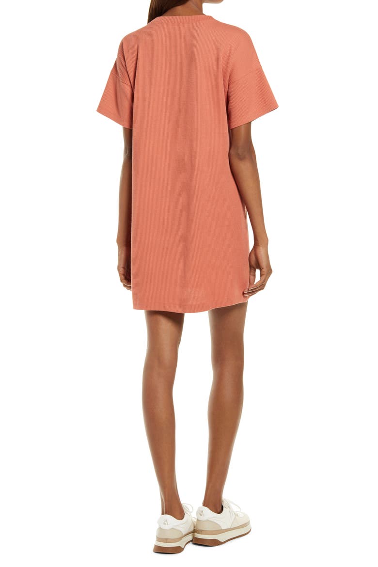 Rib T-Shirt Dress, Alternate, color, SWEET DAHLIA