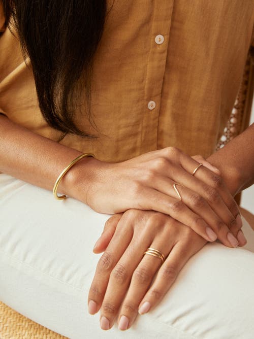 Able Chunky Cuff Bracelet In Gold Plated