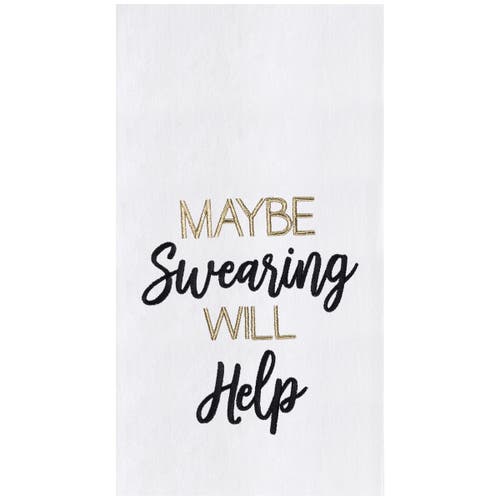 C & F Home C&f Home Swearing Will Help Kitchen And Bathroom Embroidered Hand Towel In Multi