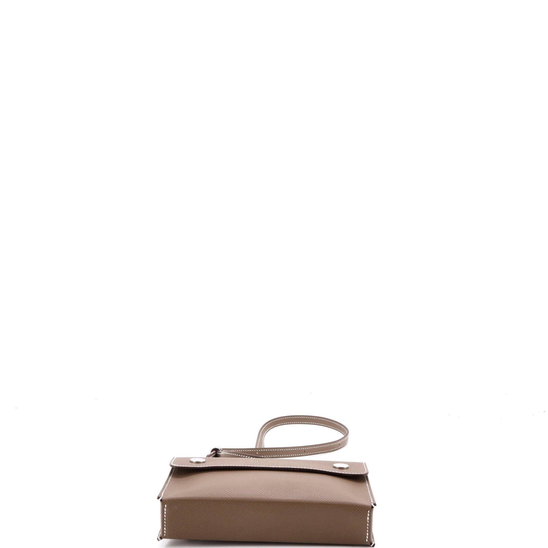 Pre-Owned Hermes Hermesnap Wallet Bag Epsom, Alternate, color, Etoupe