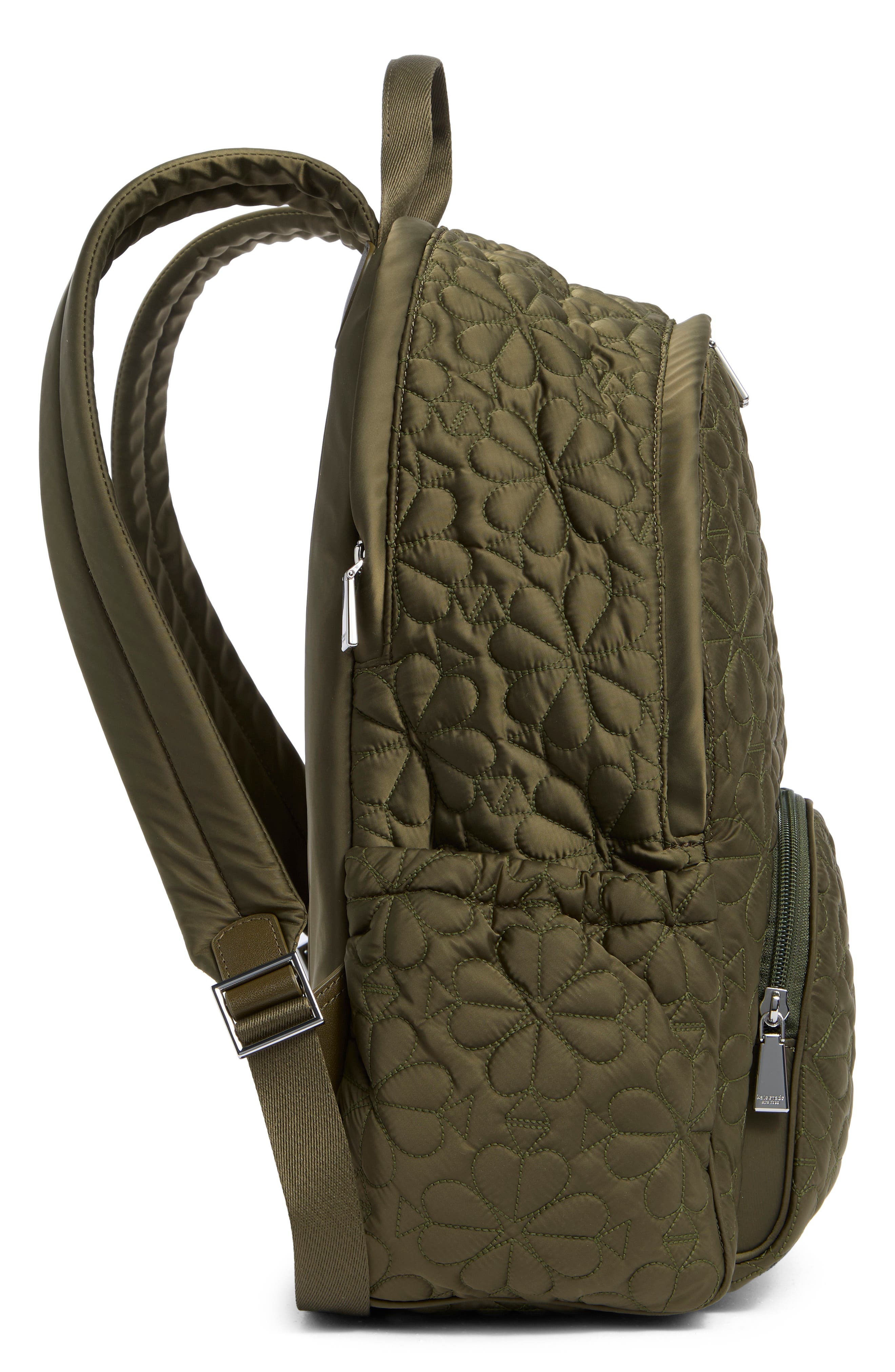 Large Tilly Quilted Backpack, Alternate, color, OOLONG GREEN