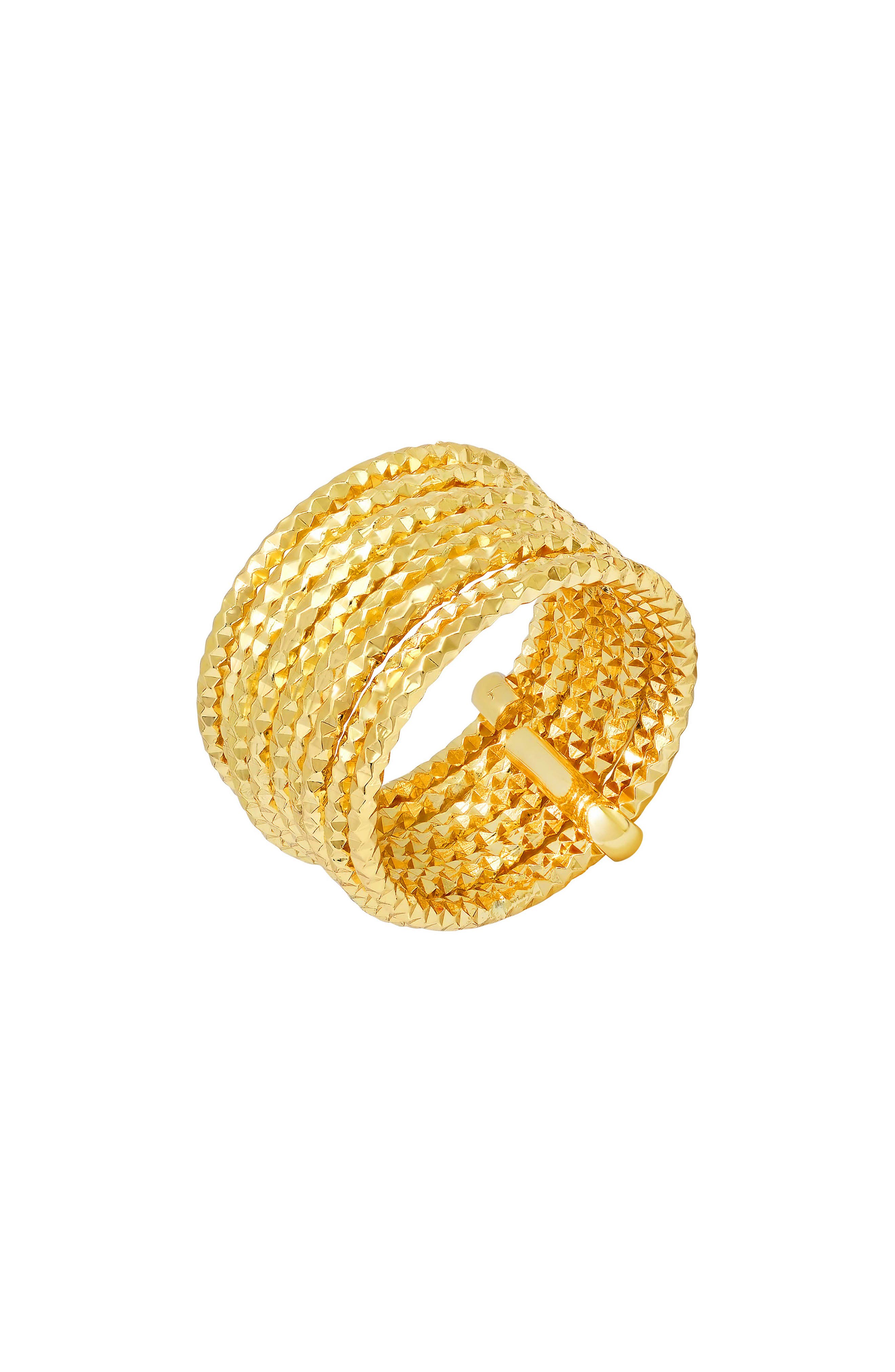 18k Gold Plated Textured Ring