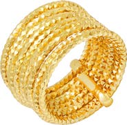 STEELTIME 18k Gold Plated Textured Ring