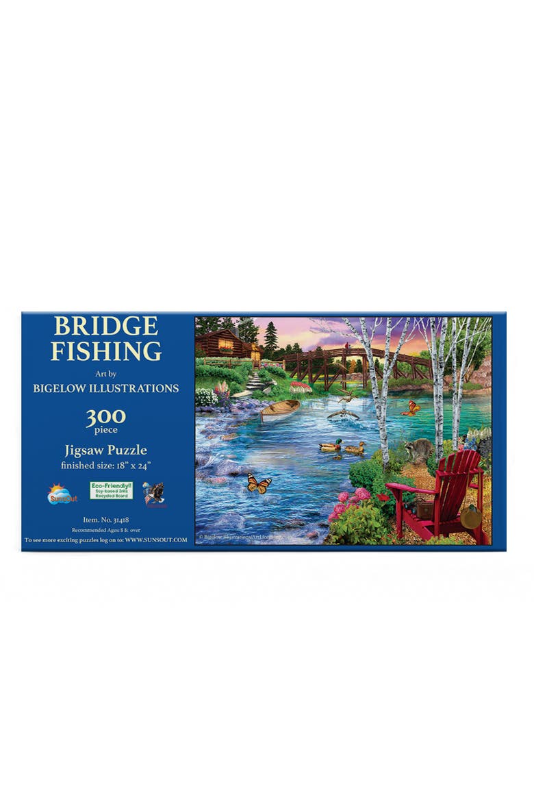 Bridge Fishing 300 piece Jigsaw Puzzle for Adults, Alternate, color, Multicolor