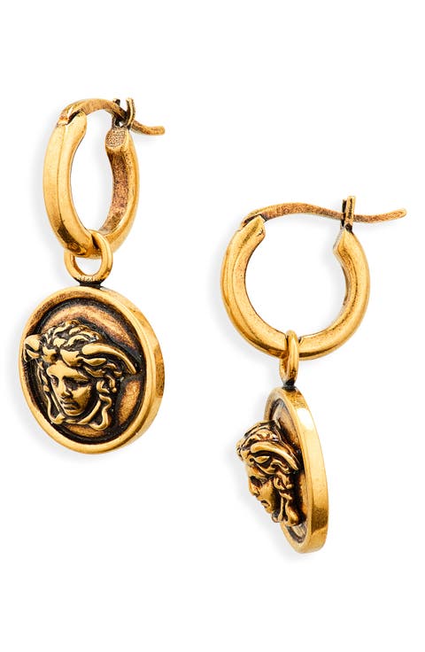Medusa Drop Hoop Earrings