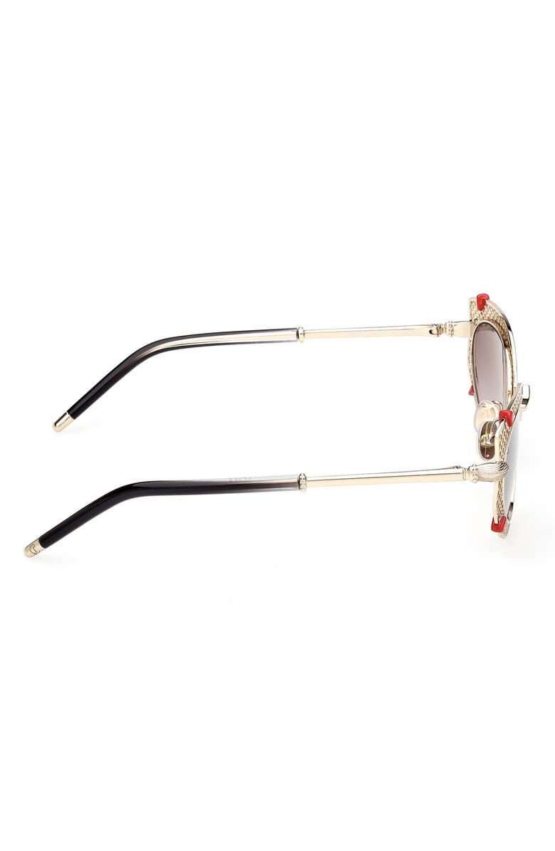 Christian Louboutin 54mm Oval Sunglasses, Alternate, color, Pale Gold / Zeiss Smoke Lens