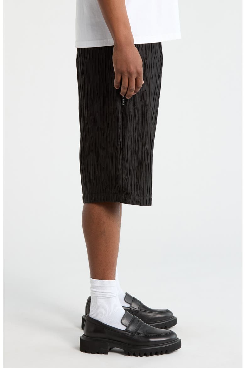 Disguise Pleated Shorts, Alternate, color, BLACK