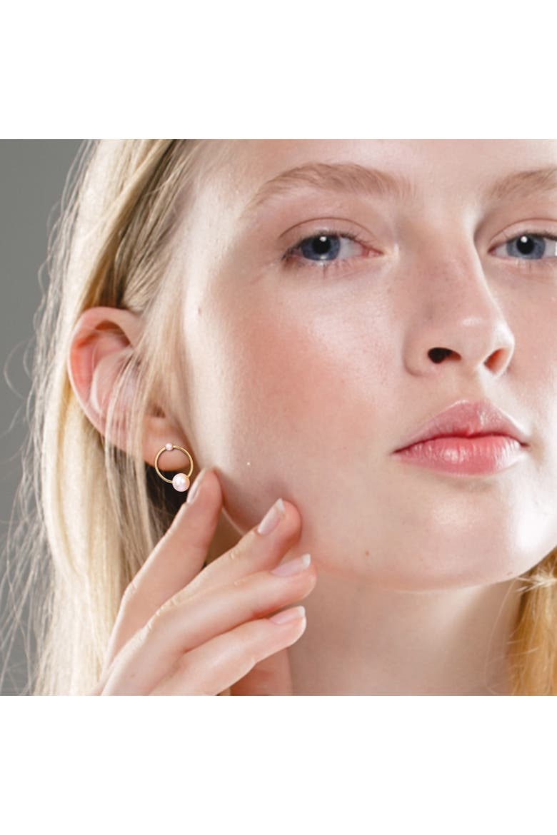 Cultured Pearl Hoop Earrings 14k Gold, Alternate, color, Freshwater Pearl