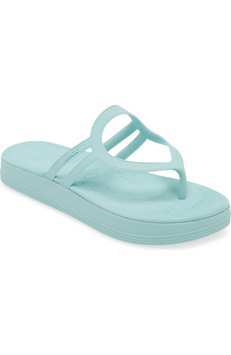 Sanuk Sunshine Platform Flip Flop, Main, color, Pastel Turquoise