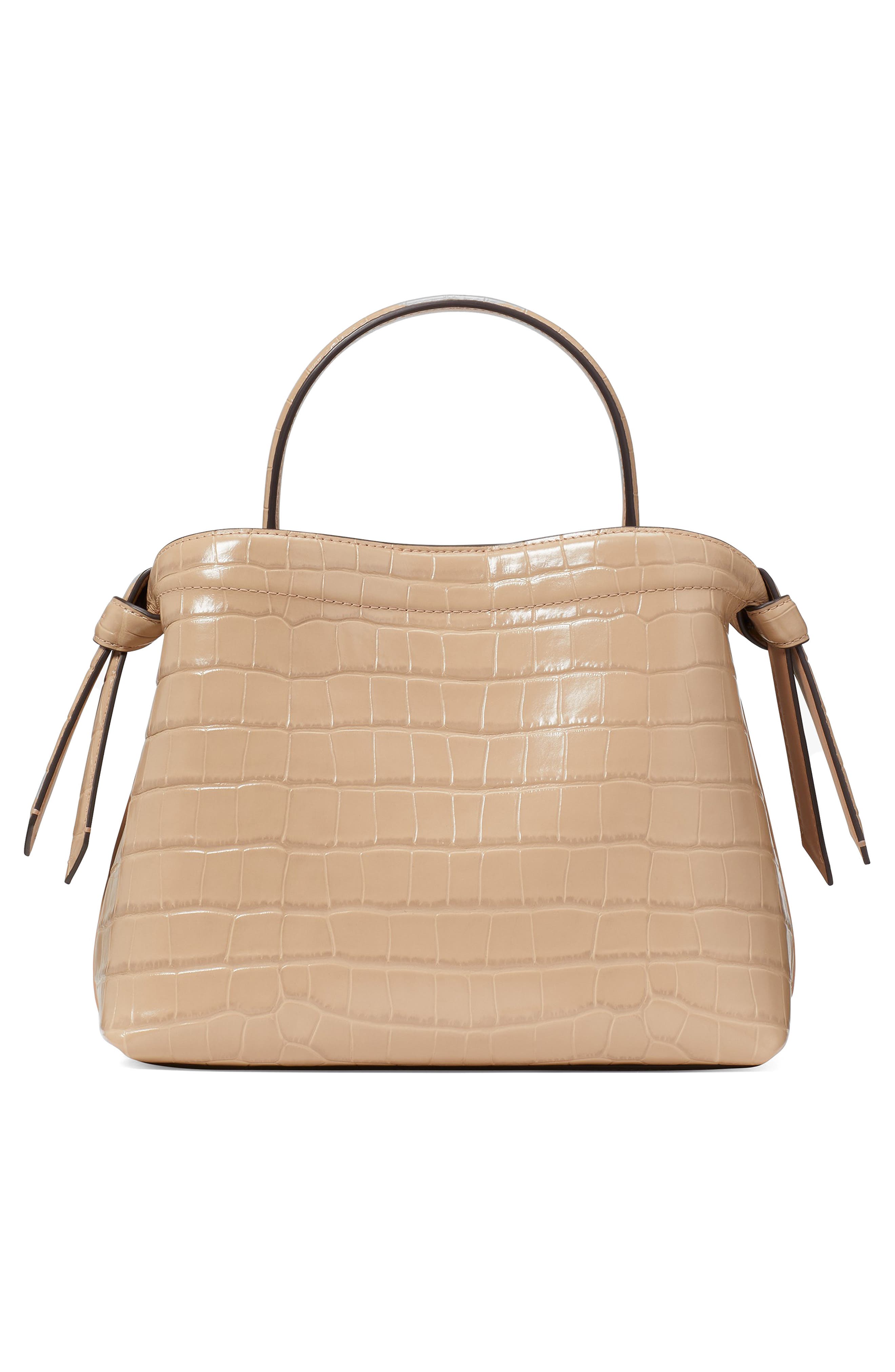 Kate Spade New York knott croc embossed leather satchel, Alternate, color, 