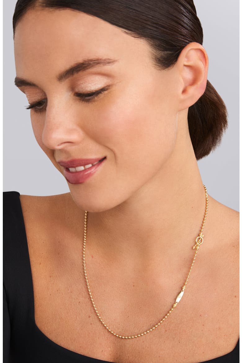 Signature Caviar Ball Chain Necklace, Alternate, color, GOLD