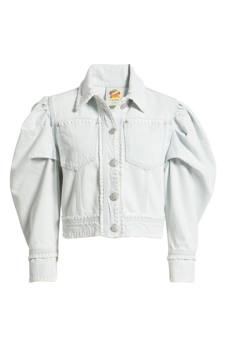 FARM Rio Stitch Detail Denim Jacket, Alternate, color, Denim